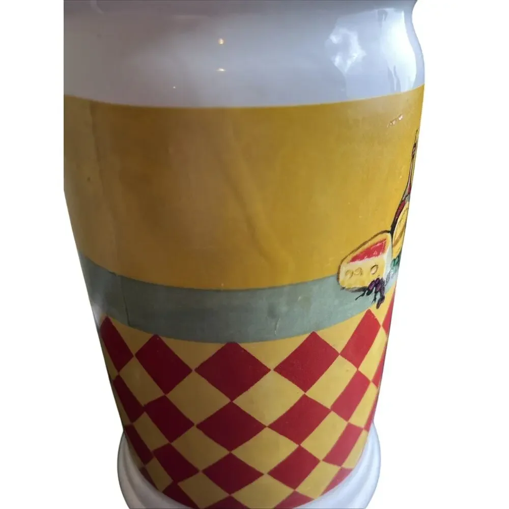 Vintage Chef Kitchen Canister Jar – Italian French Style – 8” with Lid